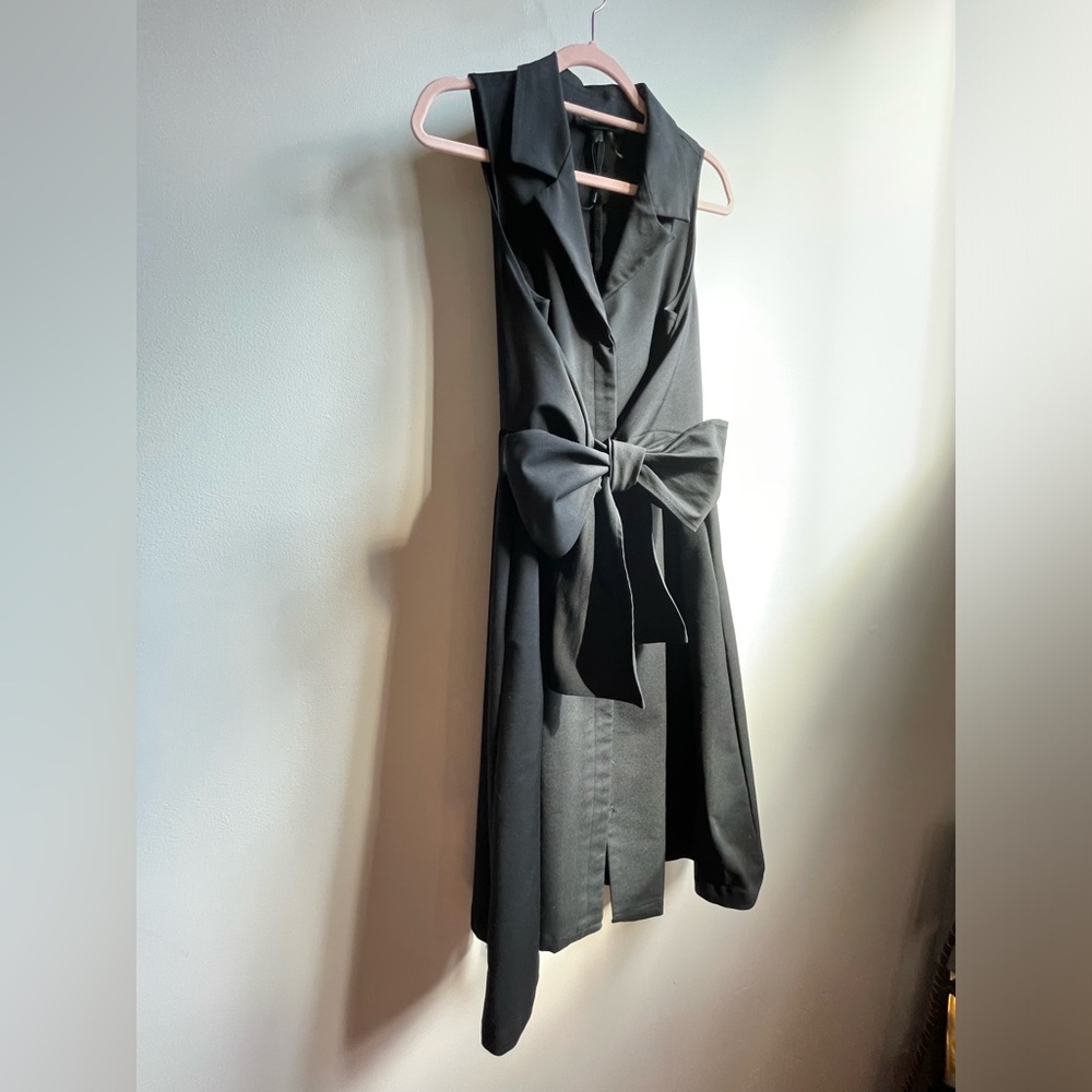 Donna Karen Sculpture Garden Black Dress Size 10 - Picture 10 of 14